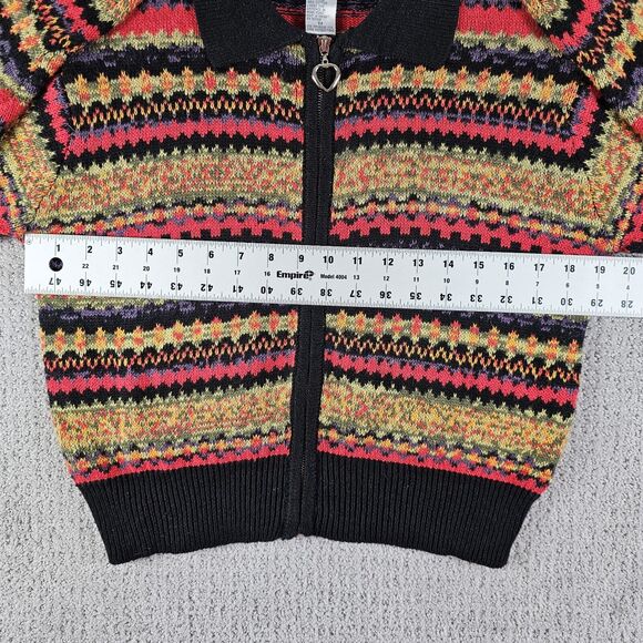 Vintage Nuggets Knit Collared Sweater‎ Full Zip Tribal Multicolor Womens Size M - Picture 4 of 8